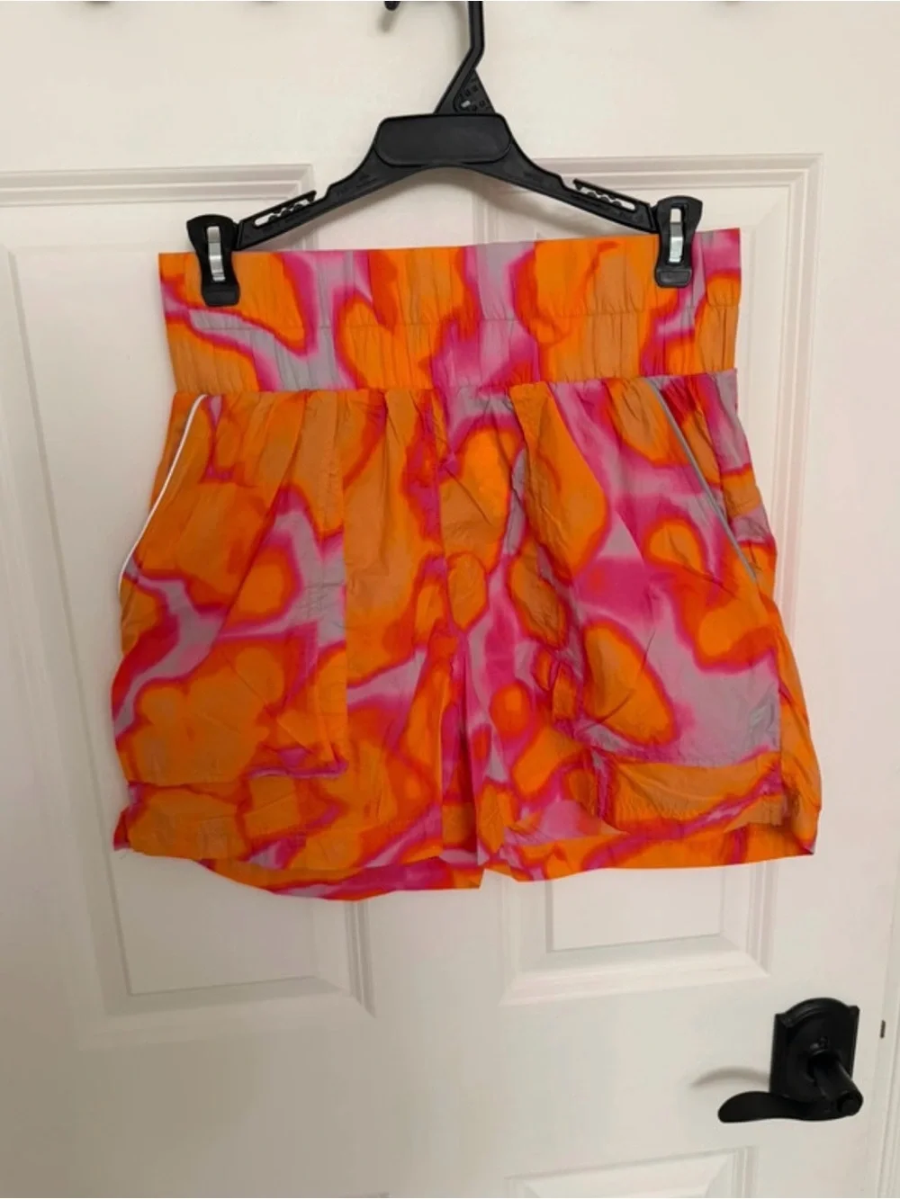 Fabletics Orange and Pink Tie-Dye Shorts